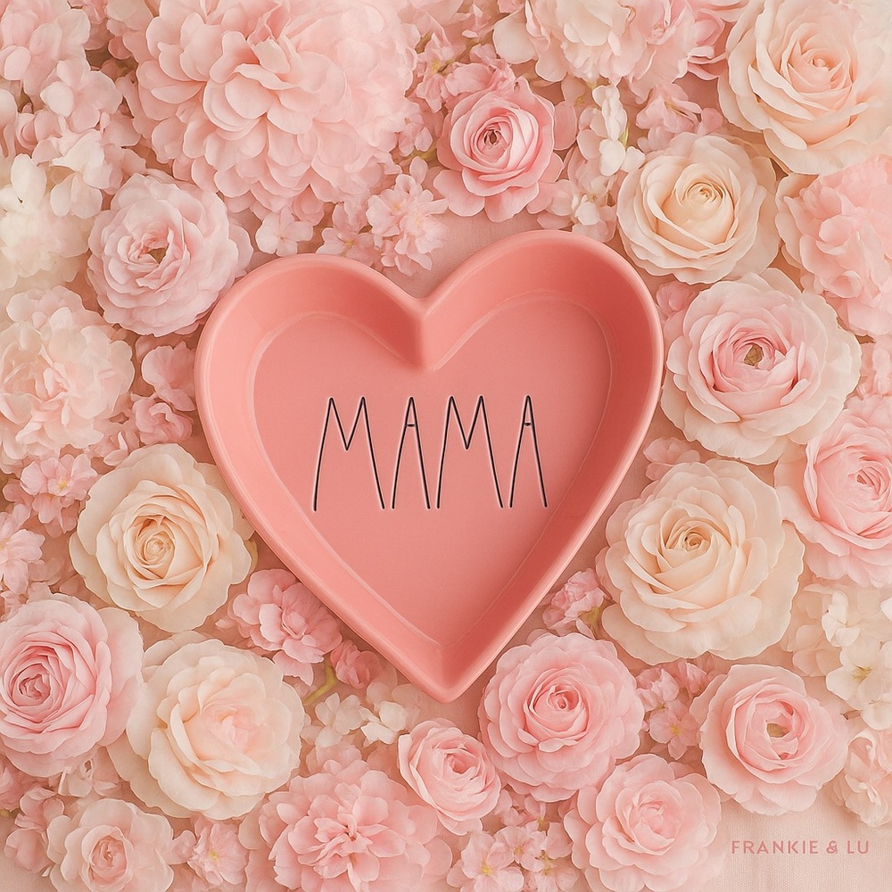 Rae Dunn “MAMA” Pink Heart Dish Ceramic Tray by Magenta